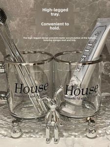 Acrylic Tray Iceberg Pattern Bathroom Living Room Key Storage Organizer Waterproof Spill-Proof Caddy Decorative Home Accessories