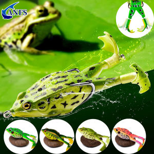1pcTop Water Bass Fishing Lures Soft Frog Double Propellers Legs Freshwater Bait for Bass Snakehead Pike