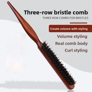 NIANXU | Pig Bristle Pointed Tail Comb Narrow Teeth Volume Hair Styling Comb