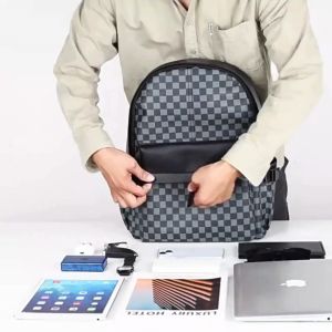 GLADIO Tas Ransel Pria Nagato Hitam Backpack Kulit Premium Muat Laptop Kuliah Kerja Terbaru GLD018B5