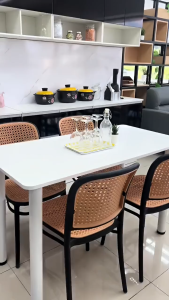 FINSSO Nordic Dinning Table with 4 Chair / Simple Medium Sized Dining Table & Dining Chair / Dining Set / Study Table / Meja Makan / Mino Table