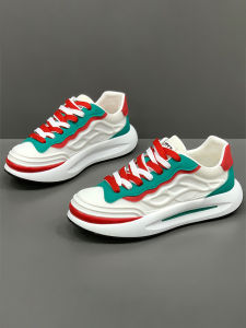 Mens Summer Breathable Mesh Sporty Casual Shoes Heightened Running Dad Sneakers Trendy Youthful round Toe Rubber Outsole