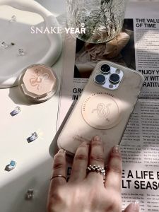 Noovertime Original Snake Year Limited Edition 2025·Snake Good All Frosted Acrylic Double Layer IMD Minimalist High-End Fashion Korean Style 16pro Phone Case