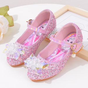 Silver White High Heel Dance Shoes for Girls
