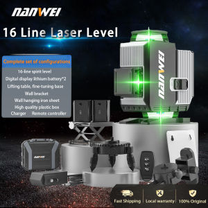 Nanwei 16 Line Laser Level Green Light Self-Leveling 360° Rotary Cross 4D laser level for construction Auto Measurement tools with Tripod