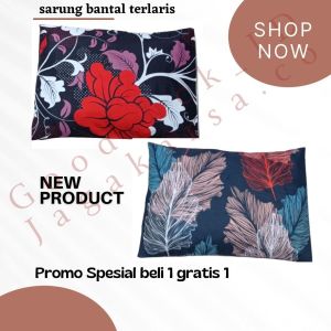 Sarung bantal murah kain dispers beli 1 gratis 1 random ukuran panjang 60 cm lebar 45 cm model slop nyamam halus dan warna tidak luntur