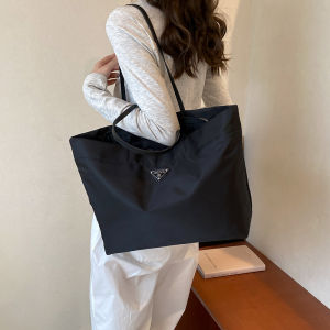 Large Capacity Oxford Cloth Tote Bag Computer Bag Commuting Shoulder Bag Handheld Versatile Korean Style Shopping Bag Shape