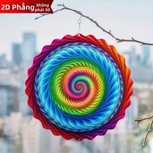 CIFbuy | CIFbuy Chuông Gió Bằng Thép Không Gỉ Với Thiết Kế Mandala Cắt Bằng Laser Cho Ngoài Trời Trong Nhà Ban Công Sân Vườn Trang Trí Sân Vườn Thiền Quà Tặng Nghệ Thuật