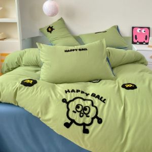 Bộ Đồ Chăn Ga Gối Bốn Mảnh Phong Cách Tươi Mới Từ Cotton Sạch 100%