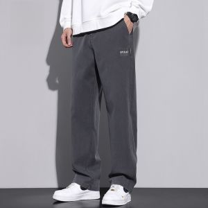ROMON | Romon American Style Mens Work Pants Loose Straight Leg Wide Leg Casual Long Trousers Spring Autumn New Fashion Brand