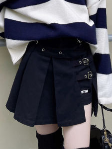 ชุดกระโปรงจีบสองชิ้นเอวสูง ทรงเข้ารูป สไตล์ใหม่ฤดูใบไม้ผลิและฤดูใบไม้ร่วง ชุดกางเกงขาสั้นสำหรับผู้หญิงจาก Istyni Store