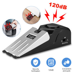 Awapow Door Stopper Security Alarm Portable Doorstop Alarm 120dB for Travel Home Apartment House Block Blocking System