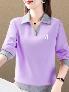 Áo Thun Polo Tay Dài Cổ Polo Thời Trang Mùa Thu Cho Nữ Áo Thun Thường Ngày Áo Thun Thoải Mái Áo Thun Phong Cách Hàn Quốc