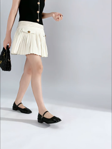 Trixbee Sepatu Pantofel Wanita Paskibra Hitam Doff Dan Glossy Hak 3 Cm Sepatu Sekolah Shoes