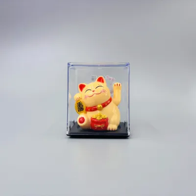 Solar Automatic Waving Lucky Cat Ornament Small