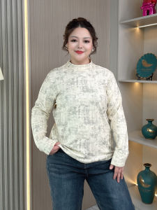 Slimming Long Sleeve Tie Dye T-Shirt Womens Base Shirt Spring Autumn plus Size Fashionable Versatile round Neck Korean Style Top