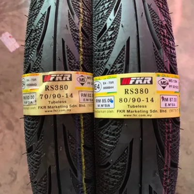 FKR Tayar Tubeless RS380 70/90-14 80/90-14 90/90-14 (Bunga Maxxis Diamond) [Combo Set] EGO EGOLC EGOS BEAT