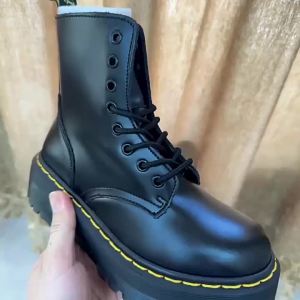 Dr.Martin Boots For Women Men Leather High Top Fashion Boots For Women Black Work Boots For Women Men Ankle Boots 35-41