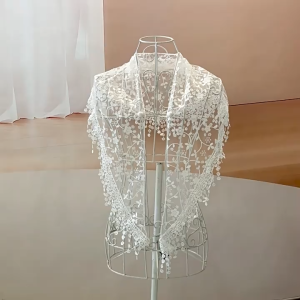Hot Sale CANAMEK 1Pc Women Fashion Triangle Wrap Lady Shawl Flower Lace Scarf Shawls