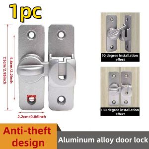 Barn Door Lock 90/180 Degree Flip Door Lock Protects Sliding Door Lock Suitable for Gardens Bathrooms Fences Silver