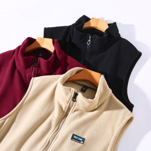 เสื้อกั๊กผ้าฟลีซสำหรับผู้ชาย380กก. เสื้อกั๊กผ้าฟลีซให้ความอบอุ่นสำหรับฤดูใบไม้ร่วงและฤดูหนาวเสื้อคาร์ดิแกนกีฬาเพิ่มขนาดไซส์ใหญ่พิเศษซับในคอตั้ง