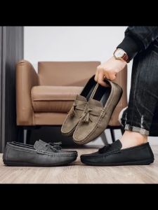 Size 39-44 Men's Fashion Bean Shoes: Tassel Slip-ons & Loafers