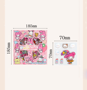 Duocoo ✅Ready✅สติกเกอร์ ลายการ์ตูนซานริโอ้น่ารัก สีโปร่งใส สําหรับติดตกแต่งกล่องของขวัญ เครื่องเขียน DIY จํานวน 100 แผ่น