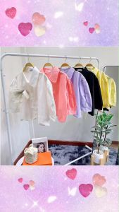 B20957 เสื้อครอปแต่งโบวใหญ่ Crop top with big bow