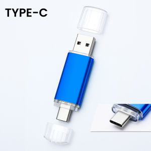 Jaster | Silver Metal Clip USB and TYPE-C 2 IN 1 Pen Drives 32GB Flash Drive 64G 128GB Color U Disk Gifts Key Chain 4GB 8GB Memory Stick