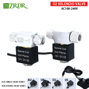 ZRDR | ZRDR Aquarium Co2 Solenoid Valve Regulator 110V-220V Low Temperature Co2 Aquarium Fish Tank Electric Magnetic Valve EU US  DC12V