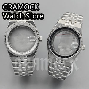 GRAMOCK 36MM 40MM Stainless Steel Silver Land-Dwellwe Men Watch Box Blue White Chapter Ring For NH35 Movment Sapphire Waterproof