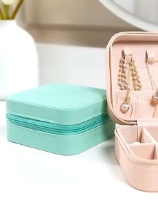 P Simple Ins Macaron Color Jewelry Storage Travel Box Earrings Necklace Ring Storage Jewelry Box Portable 30027