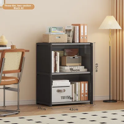 GENUO | Transparent Dustproof Bookshelf Free Combination Floor Standing Space Saving