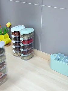🔥 SEGAR LAMA 🔥 Plastic Multi-Layer Spice Container Moisture-Proof Seasoning Storage Bekas Rempah 香料盒