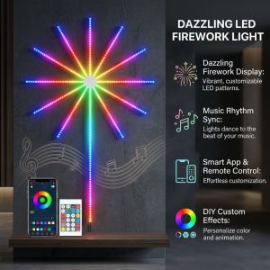 DC5V USB RGBIC Firework Neon LED Strip Bluetooth APP Control Music Sync for Christmas Party Bedroom Home Decoration Lighting