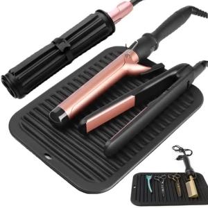 Silicone Heat Resistant Mat for Hair Straightener Curling Iron Anti-slip Heat Insulation Pad Hair Styling Tools Storage Mat