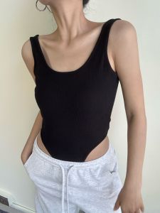 Áo Vest Không Tay Màu Đen Mới Của Mỹ Áo Vest Hở Lưng Lớn Thời Trang Mùa Hè Mặc Bên Trong Áo Vest Cotton Dành Cho Nữ