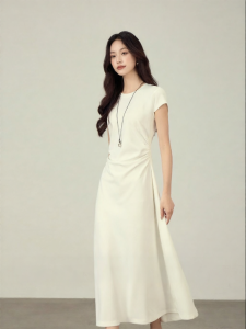 JUEQIDEXIAOGEZI | Elegant Petite White Summer Dress
