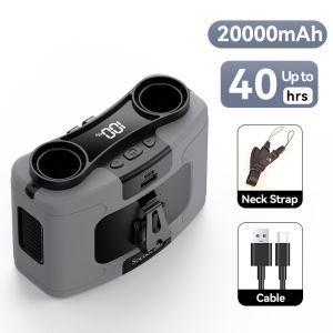 Quạt Đeo Hông Di Động Socool 20000mAh Với Hai Cửa Gió 10 Tốc Độ Quạt Đeo Cổ & Kẹp Lưng Cá Nhân Tích Hợp Sạc Dự Phòng Để Làm Mát Ngoài Trời
