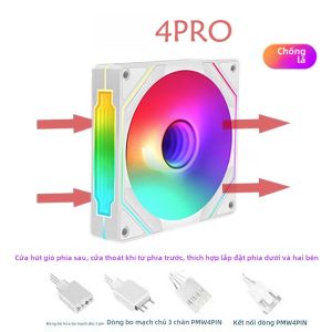 Quạt Tản Nhiệt Hình Thoi Pro4S 12 14cm 140mm ARGB Cho Máy Tính Để Bàn Nick Cool Fan Box Tản Nhiệt CPU