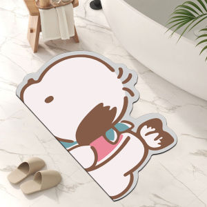 Quick Dry Silicon Dendroid Dog Bathroom Mat Absorbent Non Slip Entrance Door Mat Cute Cartoon Style Home Bathroom Mat Pad