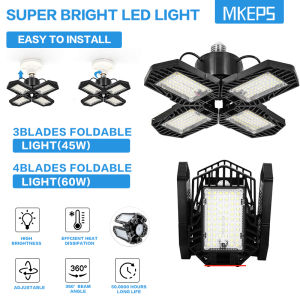 LED Garage Light Lights For Ceiling Design LED Lights For House Ceiling Garage Ceiling Lights Adjustable Foldable Fan Super Bright Working Light Indoor Ceiling Light LED Shop Light For Garage Romm Basement Warehouse Factories High Bay Light E26/E27