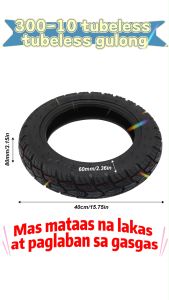 3.00-10 Ebike Tubeless Tire Front/Rear Vacuum Rear Tire for Honda Kawasaki Dirt Pit Bike Scooter Moped