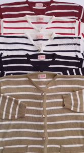 Vintage House Nami Cardigan (Cardigan Rajut Garis Kancing Korean Style)