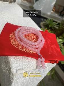 Vòng Đá T A Hồng (Thạch Anh Dâu Tây) Chuỗi Hạt 108 Size Nhỏ 8mm Vong Tay Đào Hoa Và Tình Duyên Tốt