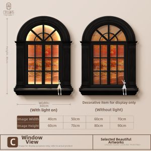 CTYLIGHTZ | French Style Cozy Glowing Faux Window Mural