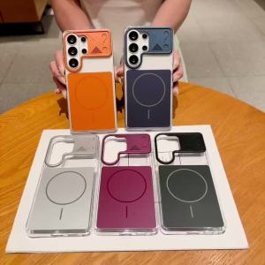 Luxury Magnetic Large Window Protection PC Case for Samsung Galaxy S26 Ultra S25 S24 S23 Ultra For Magsafe Wireless Charge Cover