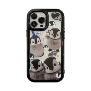 【Hard Case】Penguin Illustration for 14Pro Max Apple Phone Case IPhone13 Cute Ins Wind 11 Acrylic 12 iPhone 15 15plus 15pro 15promax