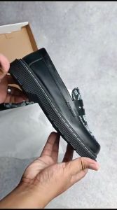 SHID Sepatu Loafers Formal Pantofel Paisley Pria - Elanor Hitam