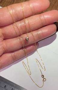 PAWNABLE 18K Gold Foxtail Chain(thin) with 18K Rose Gold Cat’s Eye Pendant ✨